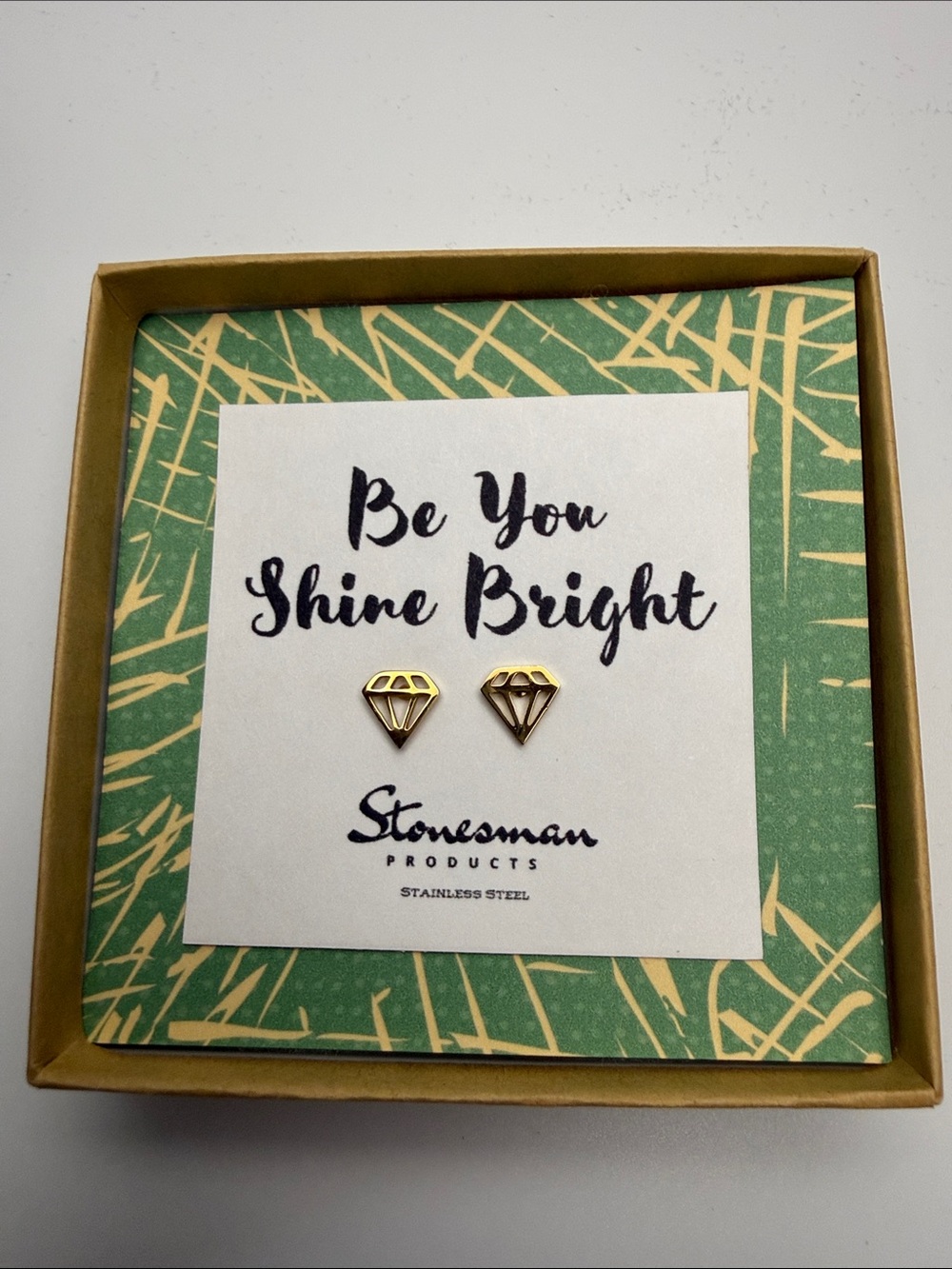 Gold Diamond Stud Earrings - Gold